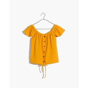 Madewell Gold Textured Off The Shoulder Top